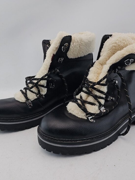 Tommy Hilfiger Mens 9.5 Winter Boots Black Faux Fur